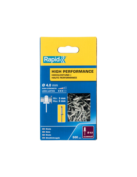 Rapid 5001432, set 500 de nituri high performance, Ø4.0 x 8 mm