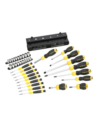 Stanley STHT0-62143, Set de surubelnite, biti si tubulare, tija din otel de inalta calitate, maner moale, include suport, 57 pie