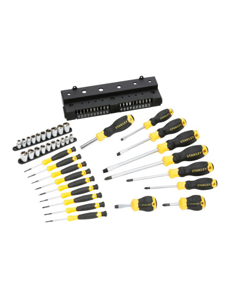 Stanley STHT0-62143, Set de surubelnite, biti si tubulare, tija din otel de inalta calitate, maner moale, include suport, 57 pie