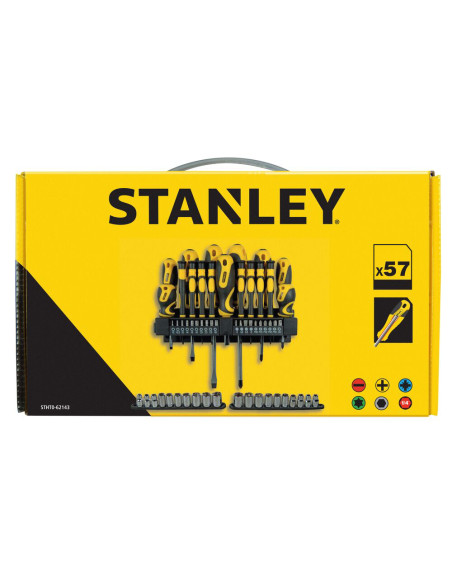 Stanley STHT0-62143, Set de surubelnite, biti si tubulare, tija din otel de inalta calitate, maner moale, include suport, 57 pie