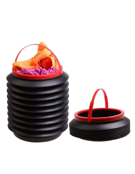 Cos de Gunoi Pliabil pentru Autoturisme, Plastic, 4L, 24 x 18 cm, Negru