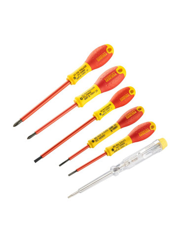 Stanley 0-65-441, Set 6 surubelnite VDE, tip PH, drepte si tester de tensiune