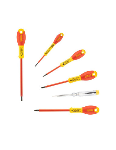 Stanley 0-65-441, Set 6 surubelnite VDE, tip PH, drepte si tester de tensiune