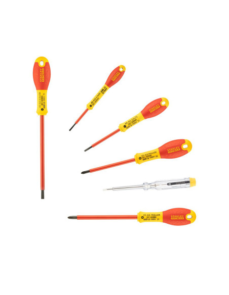 Stanley 0-65-441, Set 6 surubelnite VDE, tip PH, drepte si tester de tensiune