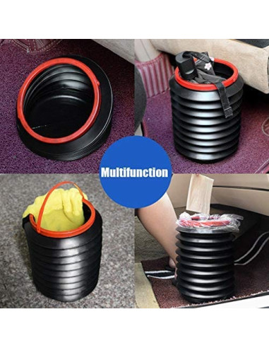 Cos de Gunoi Pliabil pentru Autoturisme, Plastic, 4L, 24 x 18 cm, Negru