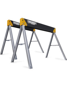 Set doua mese de santier cu picioare fixe ToughBuilt TB-C300-2, 100% otel, max 1000 kg, 90.2cm
