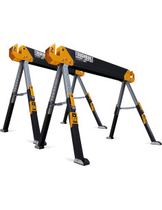 Set doua mese de santier cu picioare pivotante ToughBuilt TB-C650-2, 100% otel, max 1200 kg, 107.8cm