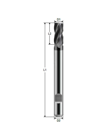 Freza cu 4 caneluri, Datron 0078404, 4.0x6.0mm